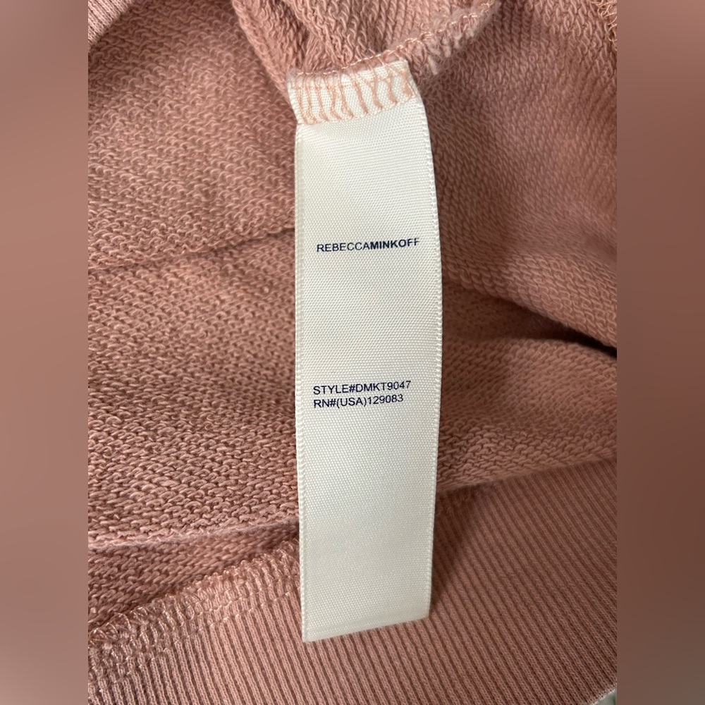 Rebecca Minkoff Off Shoulder Embroidered Sweatshirt Pink Boho Size S - Picture 10 of 12